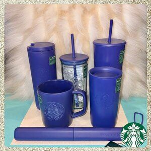 💜♻️ 2025 Starbucks Purple/Blue Recycled 6 Piece Collection NWT